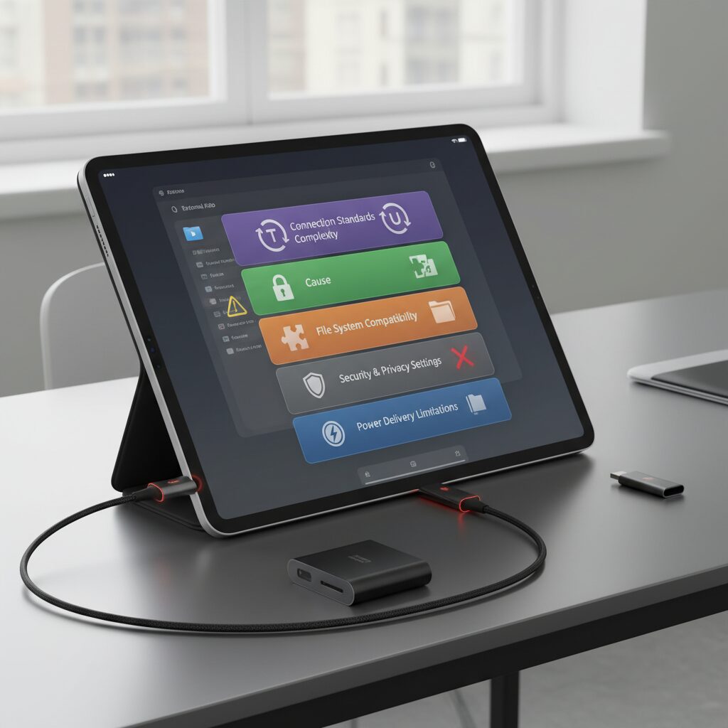 外部ストレージが認識されない主な原因を4層で理解する のイメージ