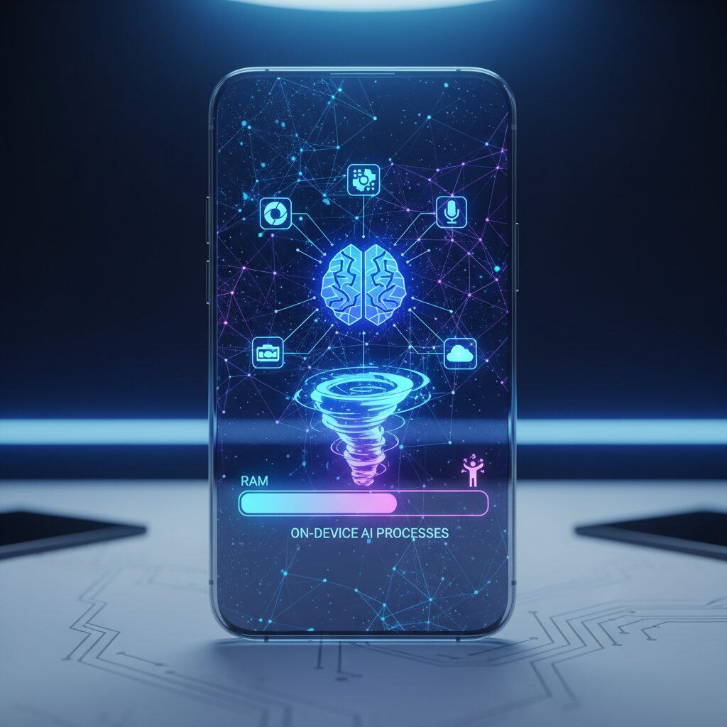 オンデバイスAIがRAMを占有する仕組み のイメージ