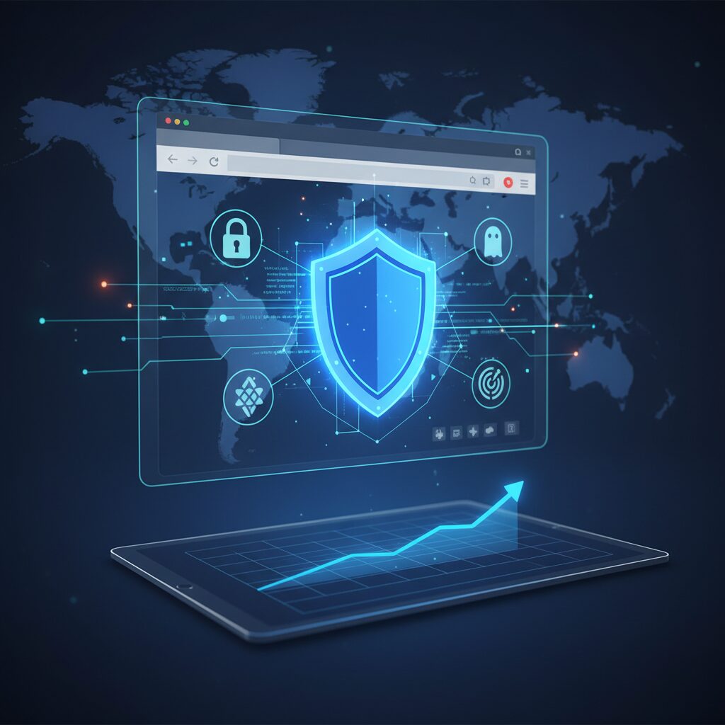主要ブラウザの市場シェアとプライバシー重視への転換 のイメージ
