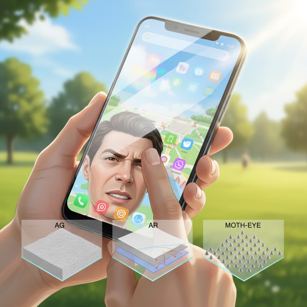 AG・AR・モスアイ構造の違いを物理から理解する のイメージ