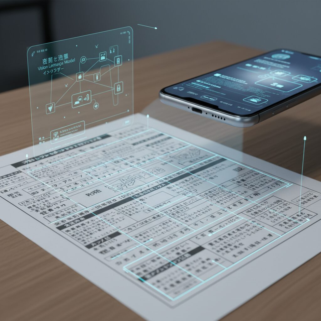 複雑なレイアウト文書を正確に読み取る仕組み のイメージ