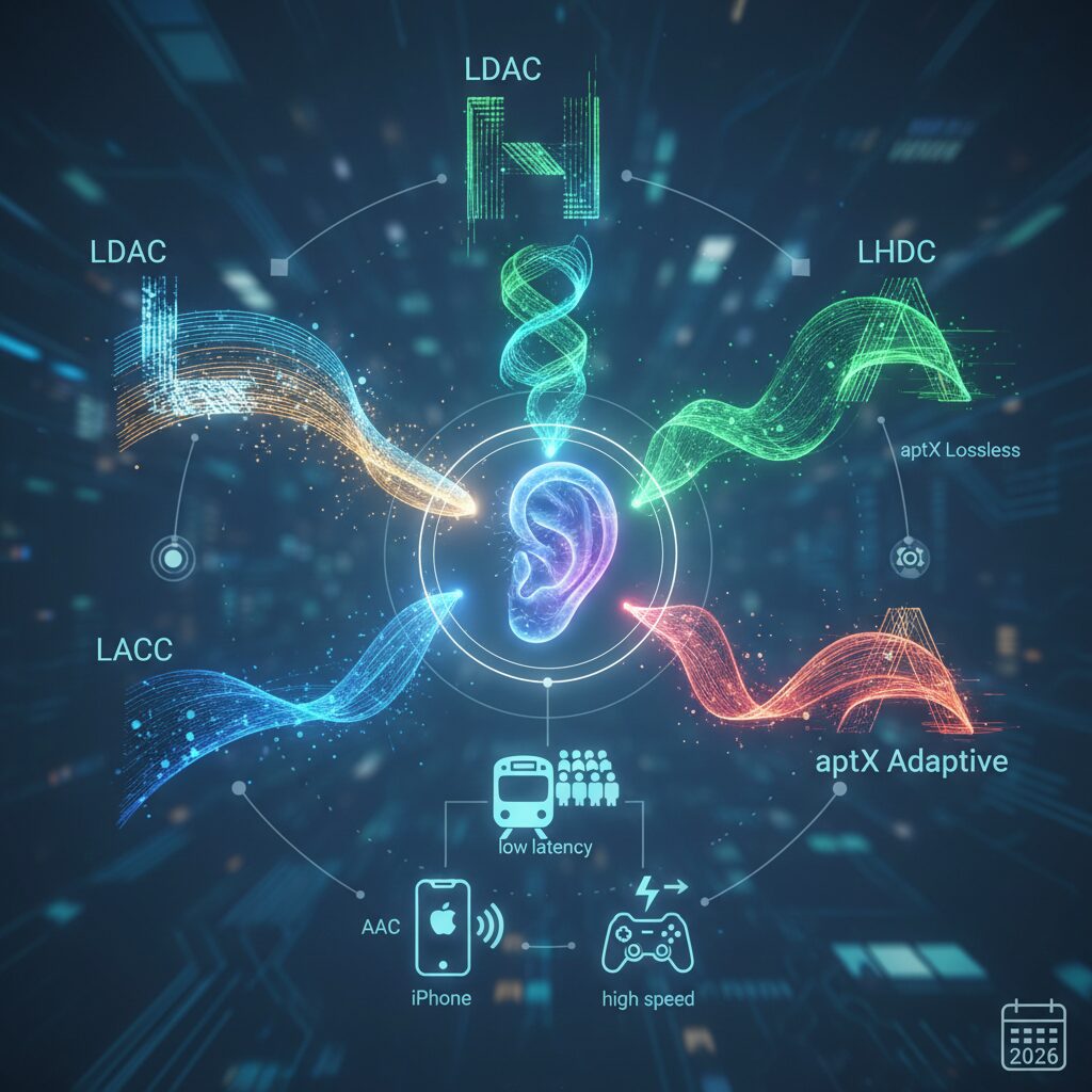 ハイレゾワイヤレスの主役たち：LDAC・LHDC・aptX Adaptive のイメージ