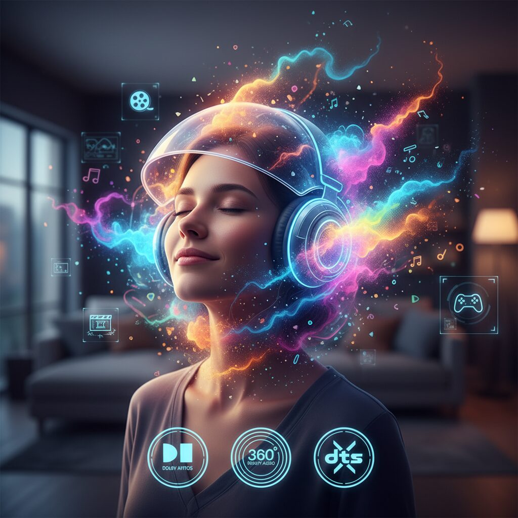 主要フォーマット徹底比較：Dolby Atmos・360 Reality Audio・DTS:X のイメージ