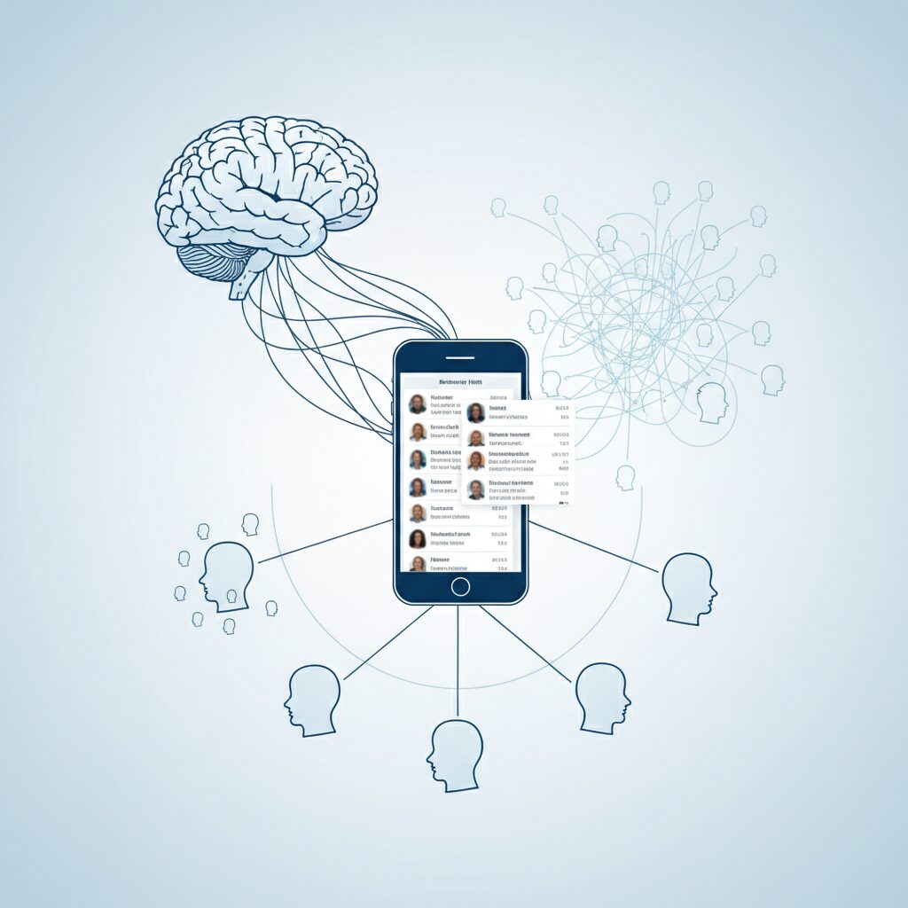 連絡先が増えすぎる心理的理由とダンバー数の考え方 のイメージ