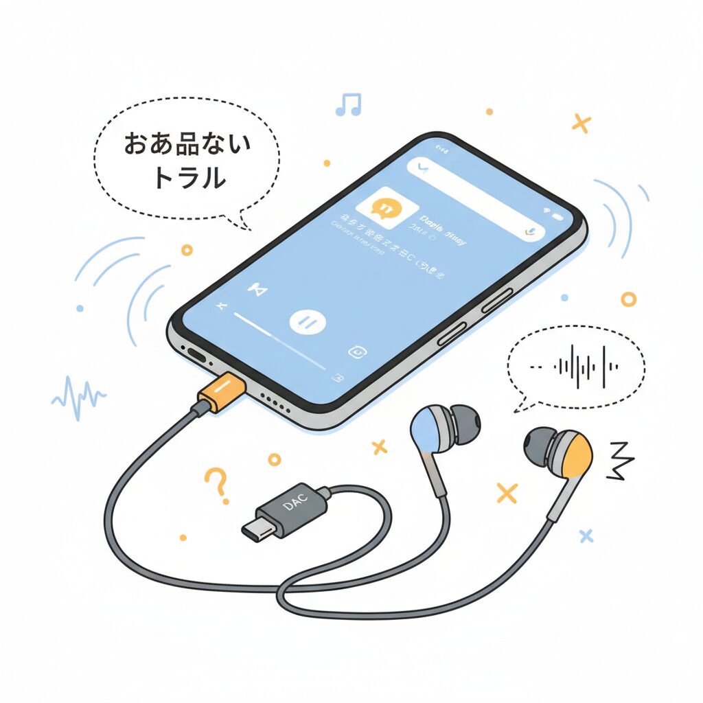 USB-C DAC接続で起こりやすいトラブルの種類 のイメージ