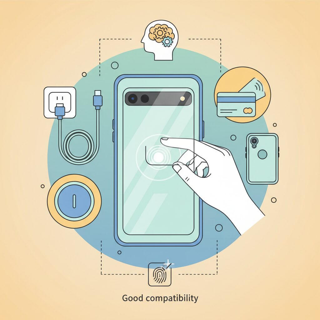 光学式指紋センサーと相性の良い画面保護の考え方 のイメージ