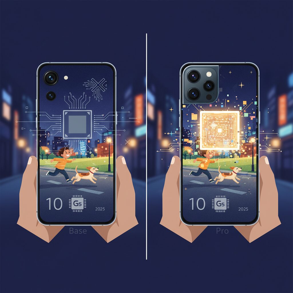 無印とProで異なるセンサー戦略が夜景撮影に与える影響 のイメージ