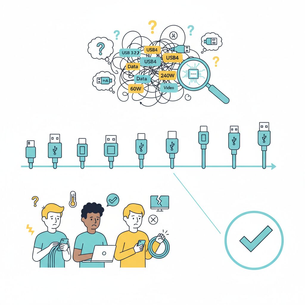 USB規格の変遷と名称混乱が起きた理由 のイメージ