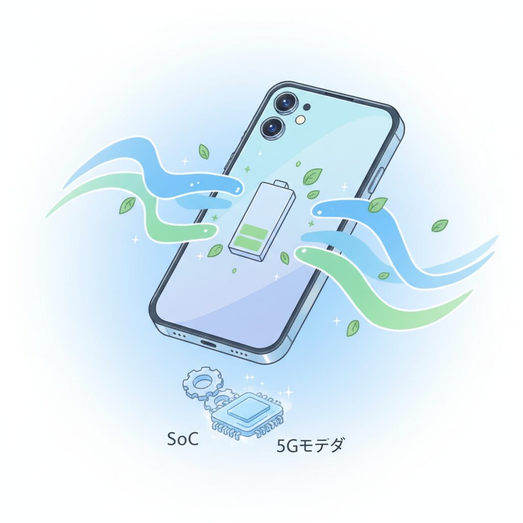 5GモデムとSoC進化による省電力化の実態 のイメージ
