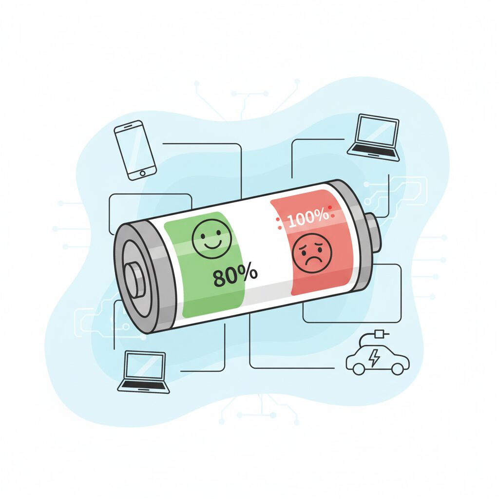 リチウムイオン電池はなぜ100％が苦手なのか のイメージ