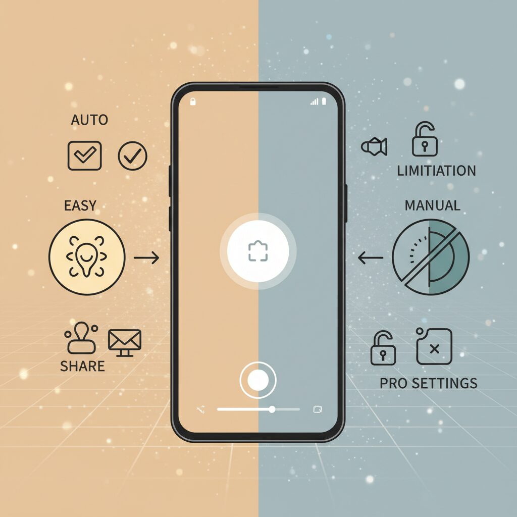 純正カメラアプリでできることとできないこと のイメージ