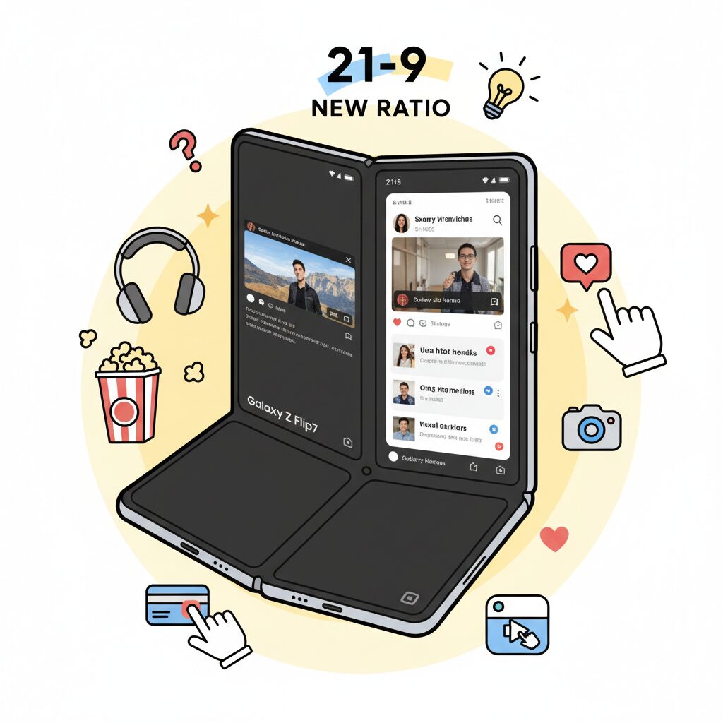 Galaxy Z Flip7で変わった画面比率21:9の意味 のイメージ