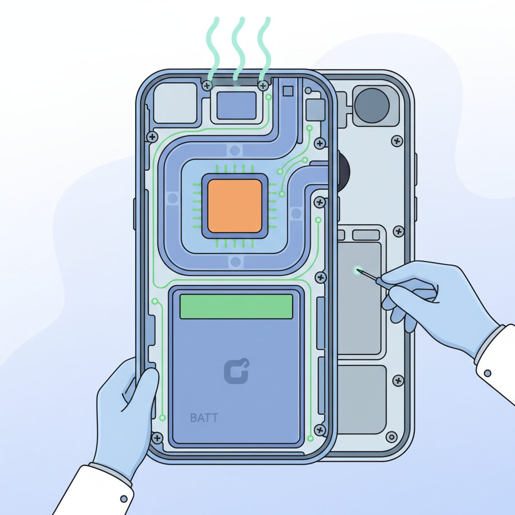 筐体設計の変化とバッテリー・修理性への影響 のイメージ