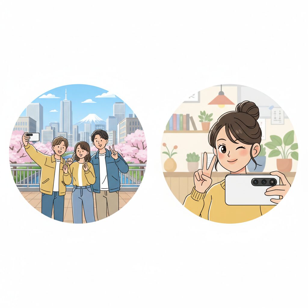 超広角・フロントカメラが日本の撮影スタイルに与える価値 のイメージ