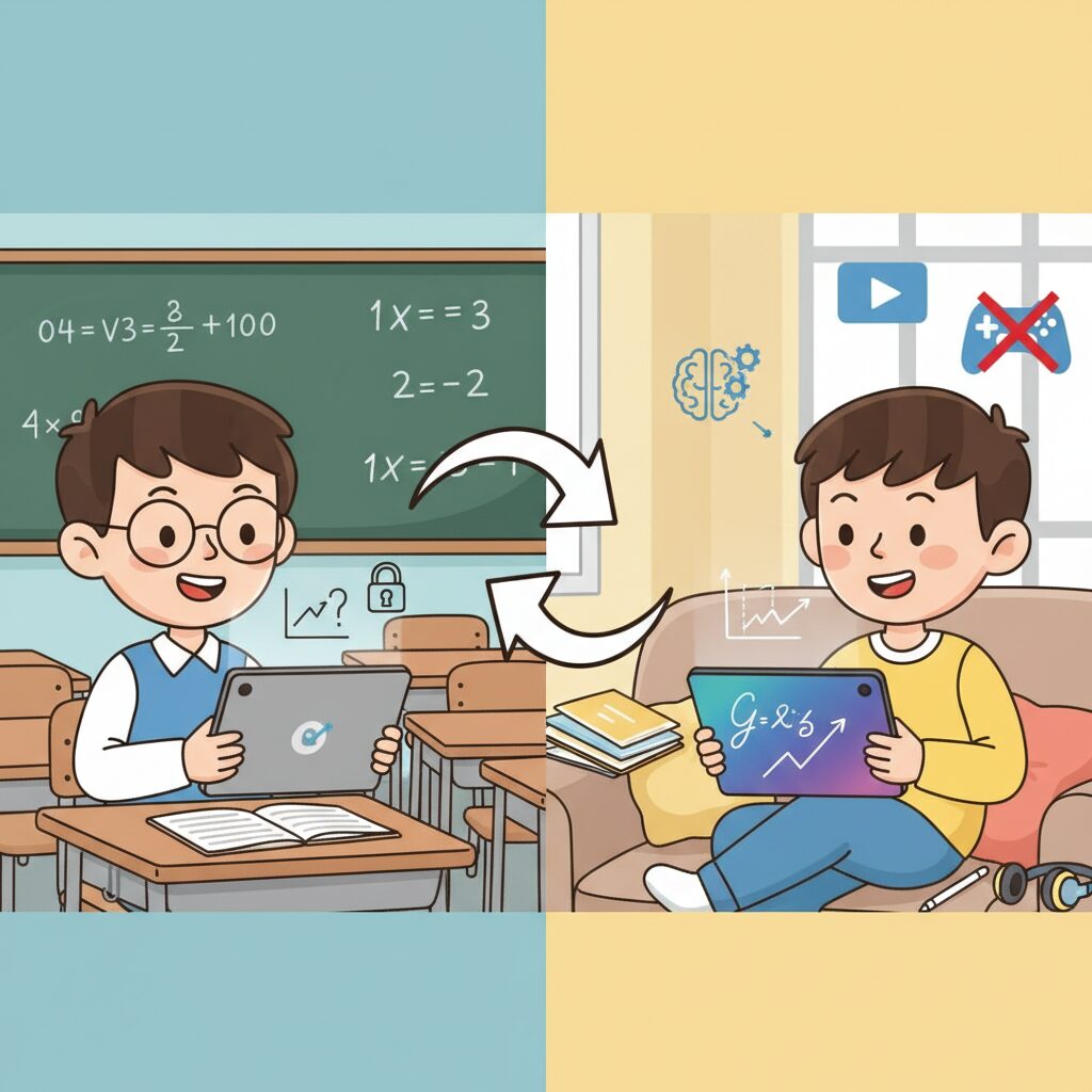 教育現場と家庭学習で広がる端末ニーズのギャップ のイメージ