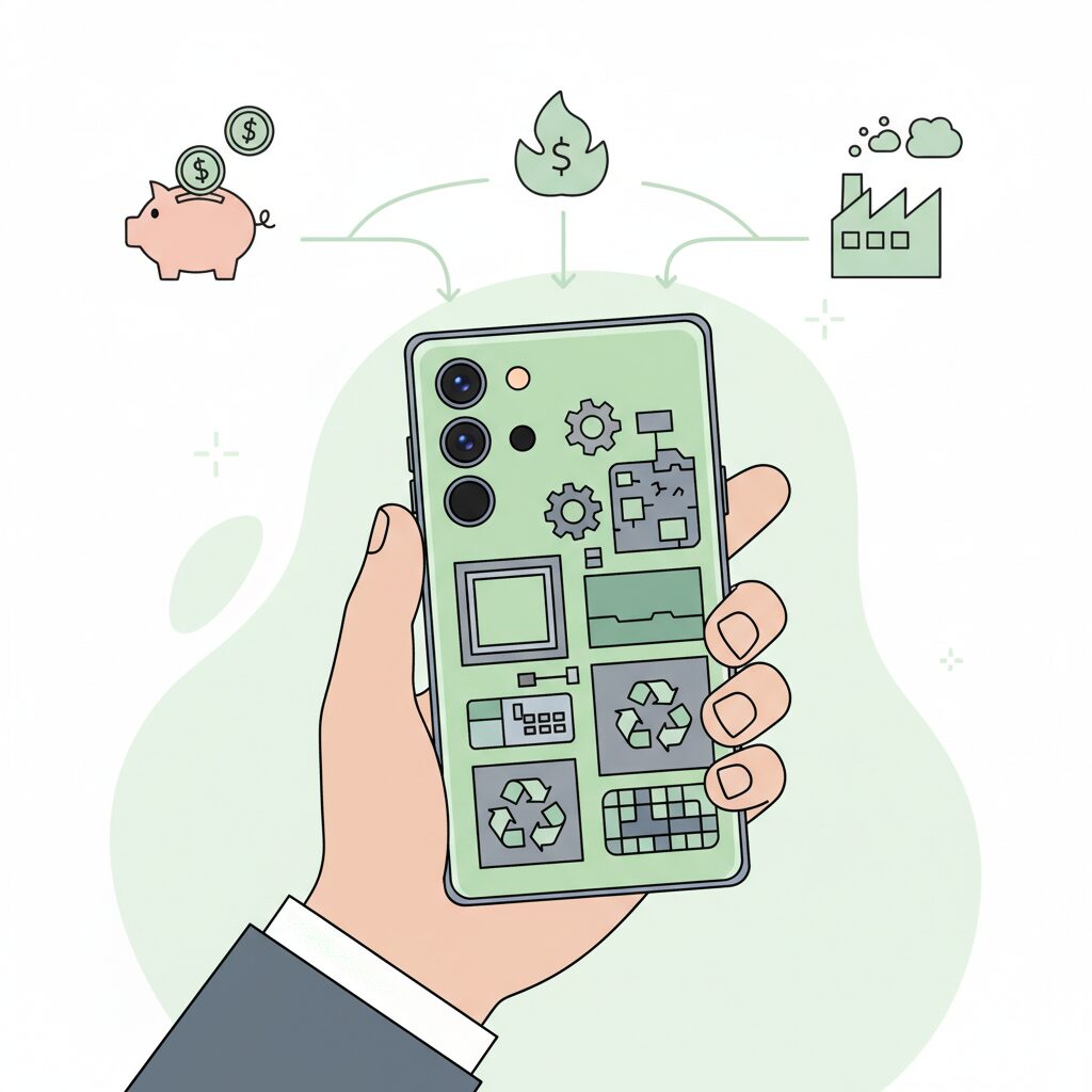 再生素材採用がもたらす修理コストと供給安定性 のイメージ