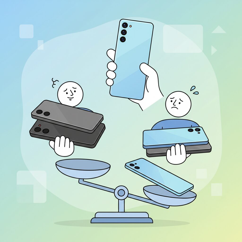 重量とサイズの比較で見えるS25 Edgeの立ち位置 のイメージ