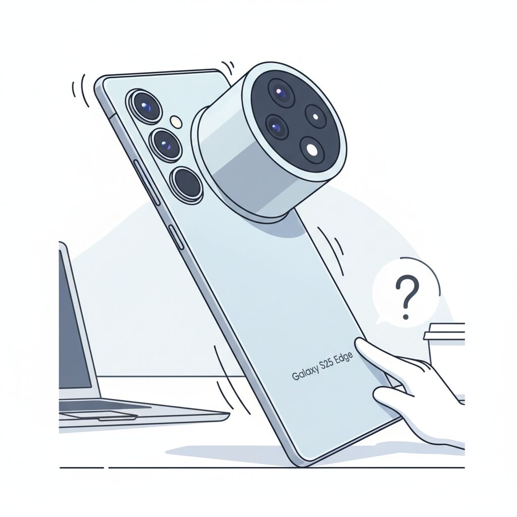 薄型化の代償として巨大化したカメラバンプ のイメージ