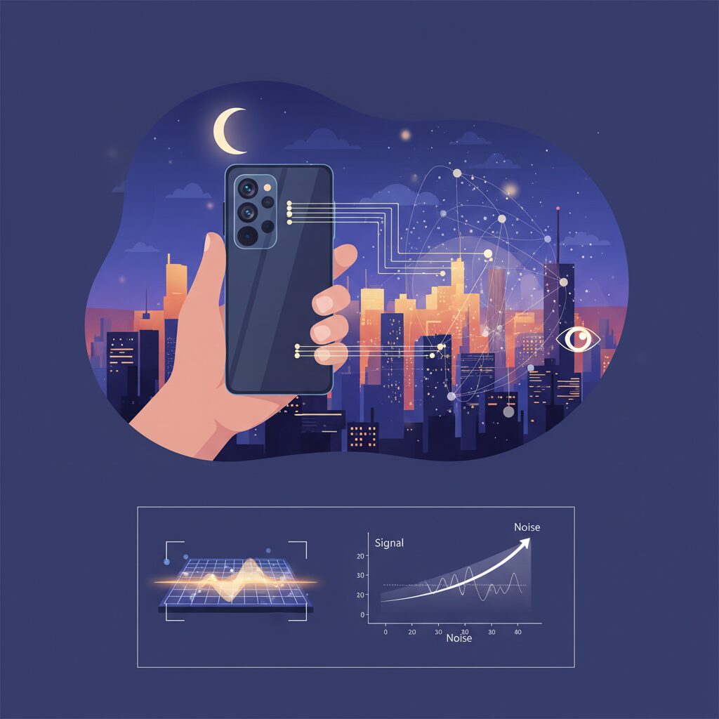 ナイト撮影の基礎体力を決めるセンサーとノイズの関係 のイメージ