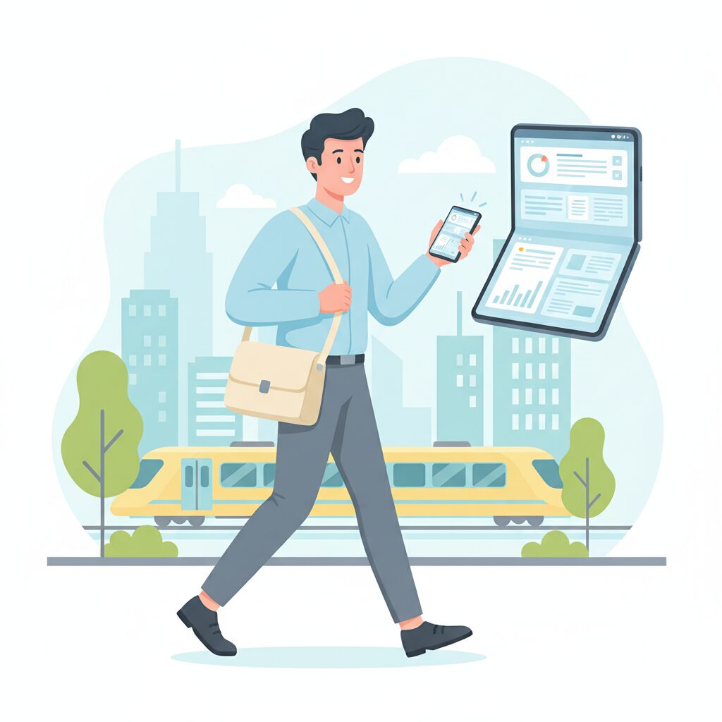 8インチ折りたたみという新しい仕事用フォームファクター のイメージ