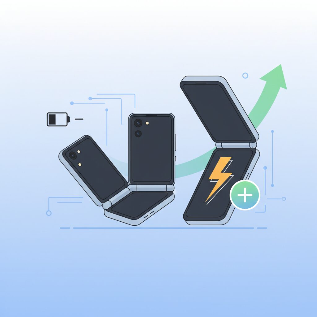 Galaxy Z Flipシリーズにおけるバッテリー容量の進化 のイメージ