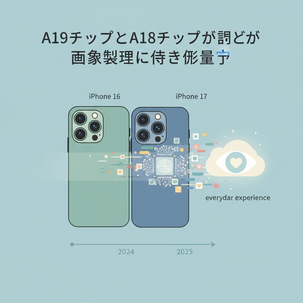 A19チップとA18チップの違いが画像処理に与える影響 のイメージ