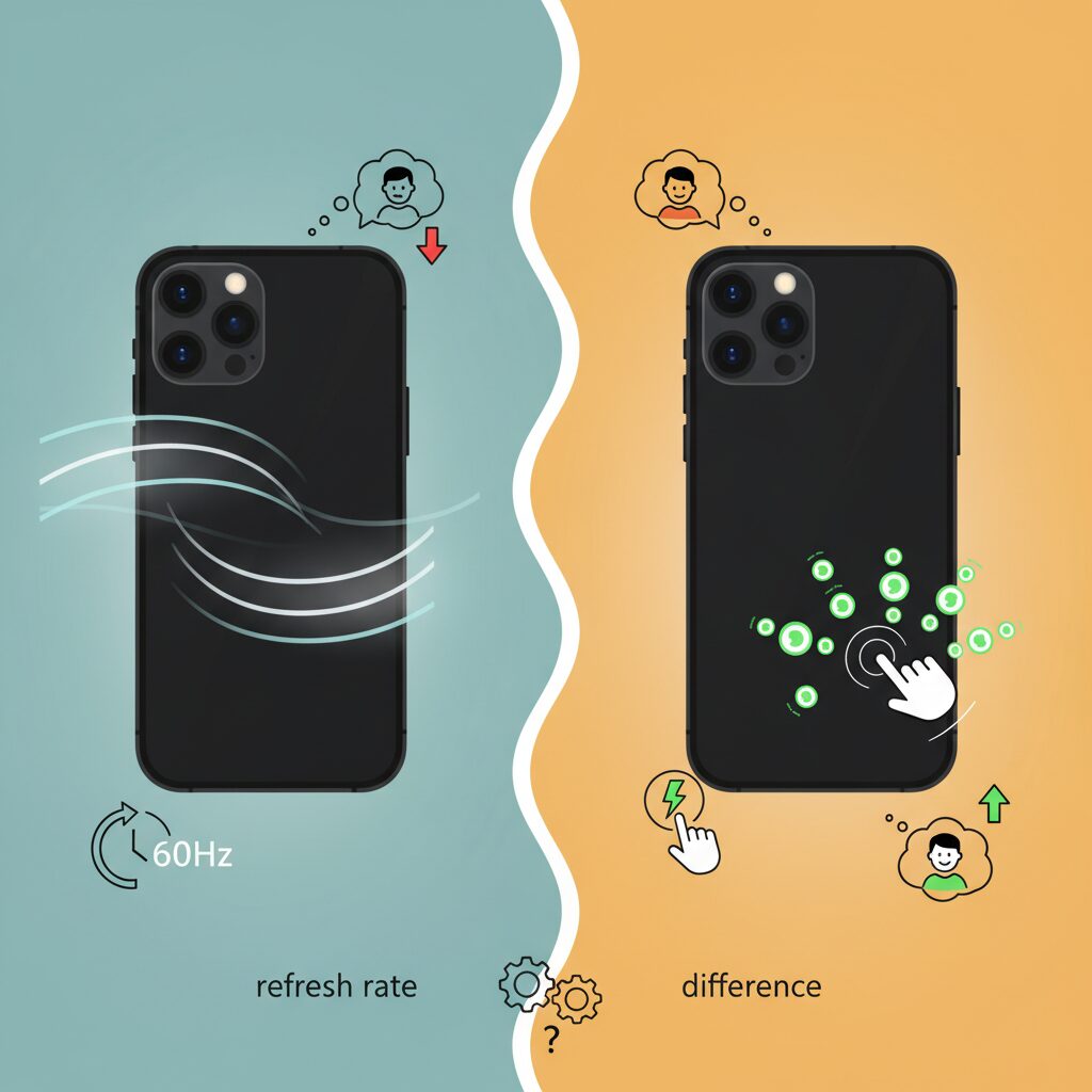 リフレッシュレートとタッチサンプリングレートの違い のイメージ