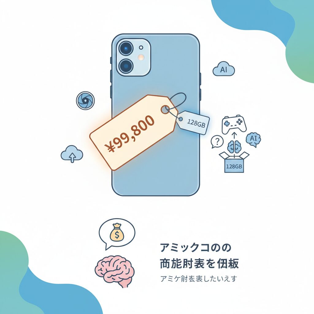 128GBを選びたくなる心理と価格差の錯覚 のイメージ