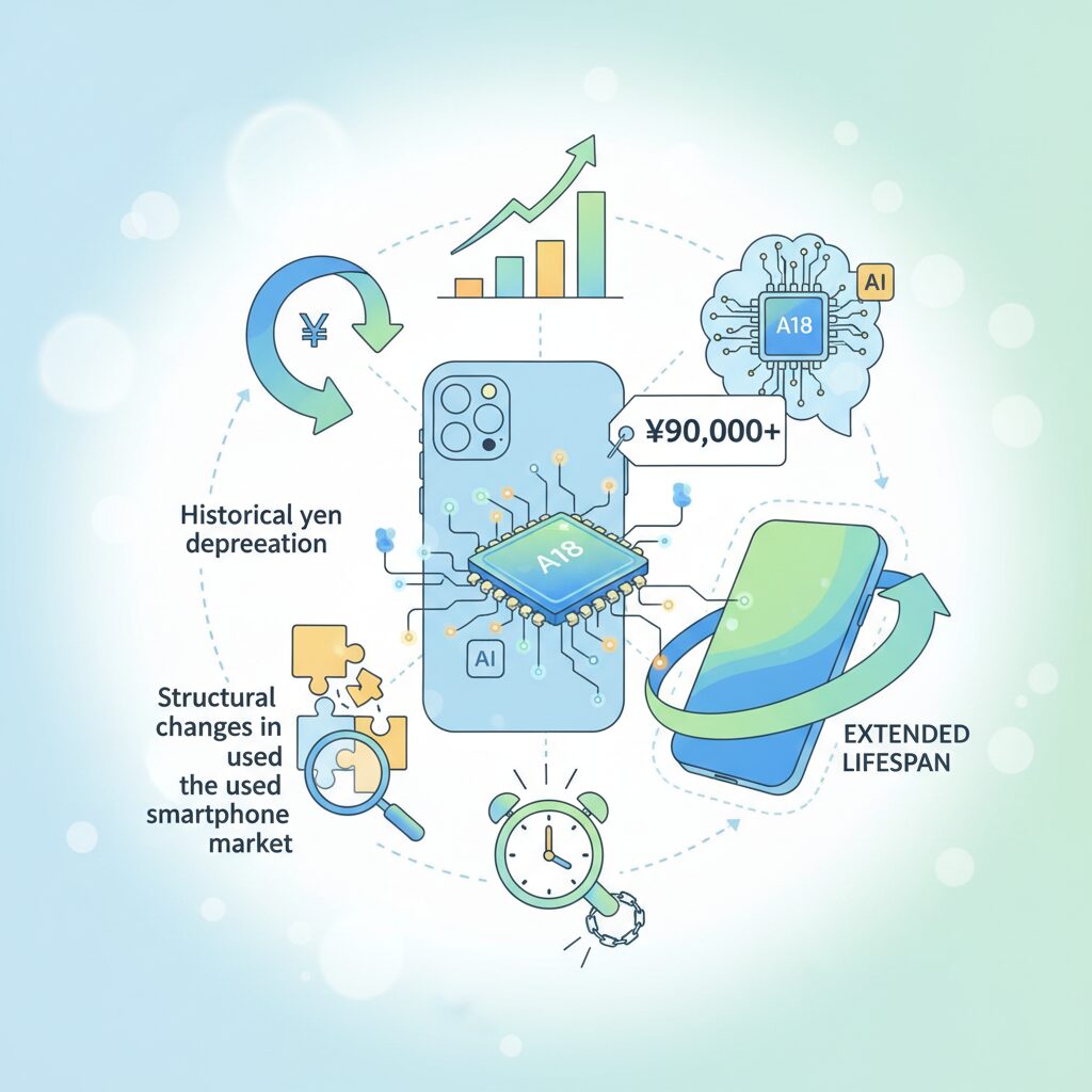 A18チップとAI対応がもたらす端末寿命の延長 のイメージ