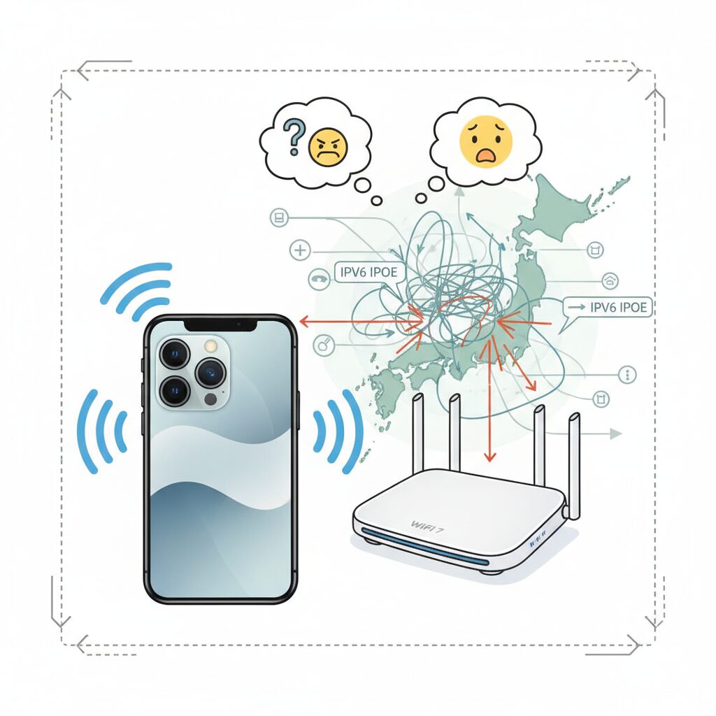 日本特有のIPv6 IPoE環境が相性問題を生む背景 のイメージ
