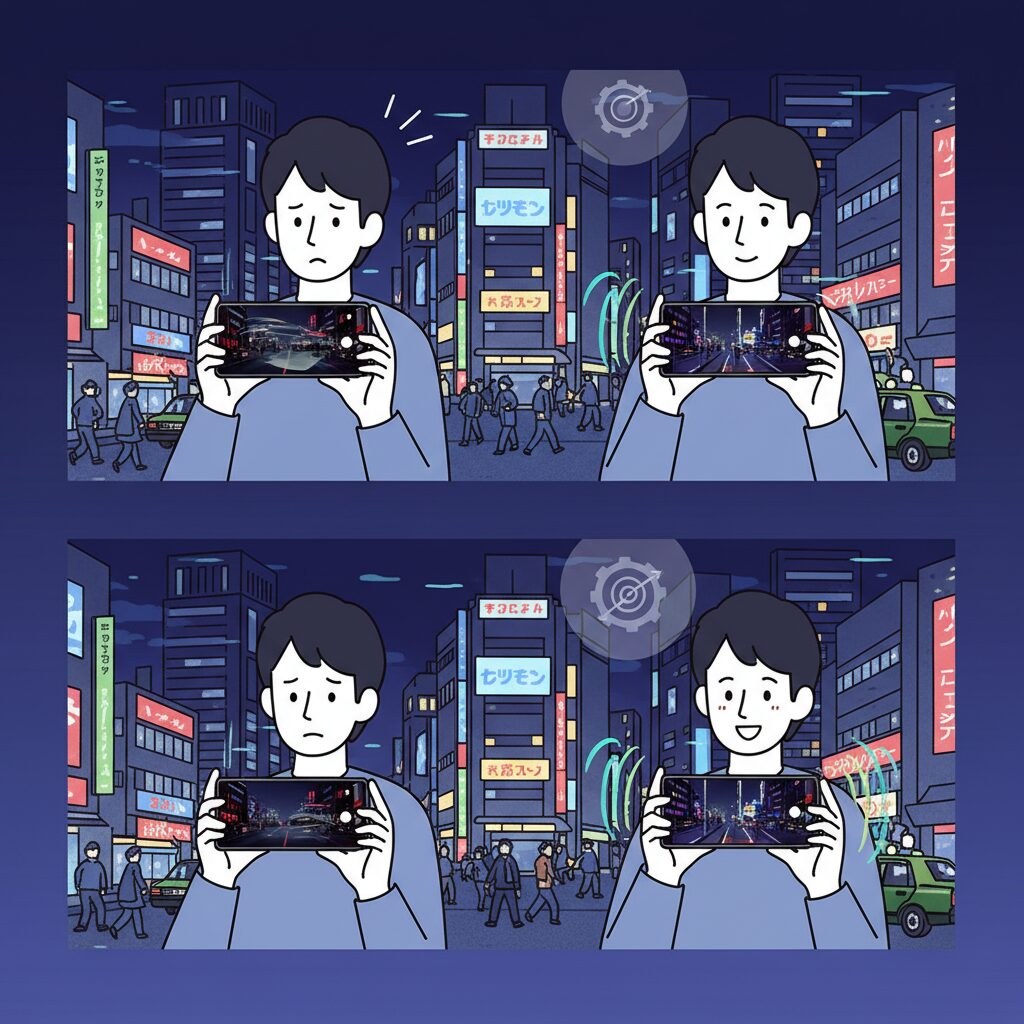 電子式手ブレ補正（VDIS）とジャイロ同期の技術革新 のイメージ