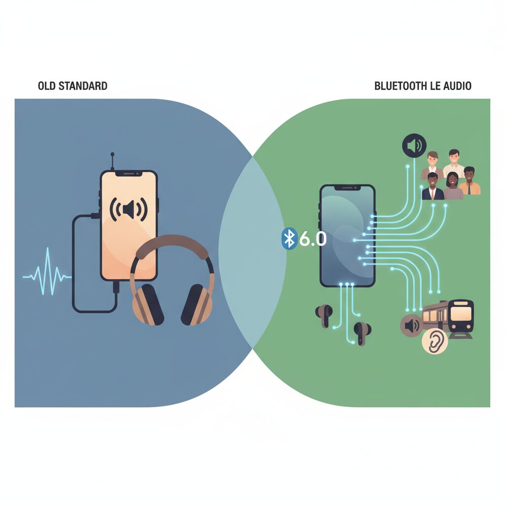 Bluetooth LE Audioとは何か、従来規格との違い のイメージ