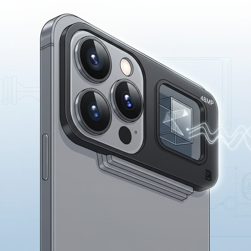 48MPテトラプリズム望遠が要求する物理的な厚み のイメージ