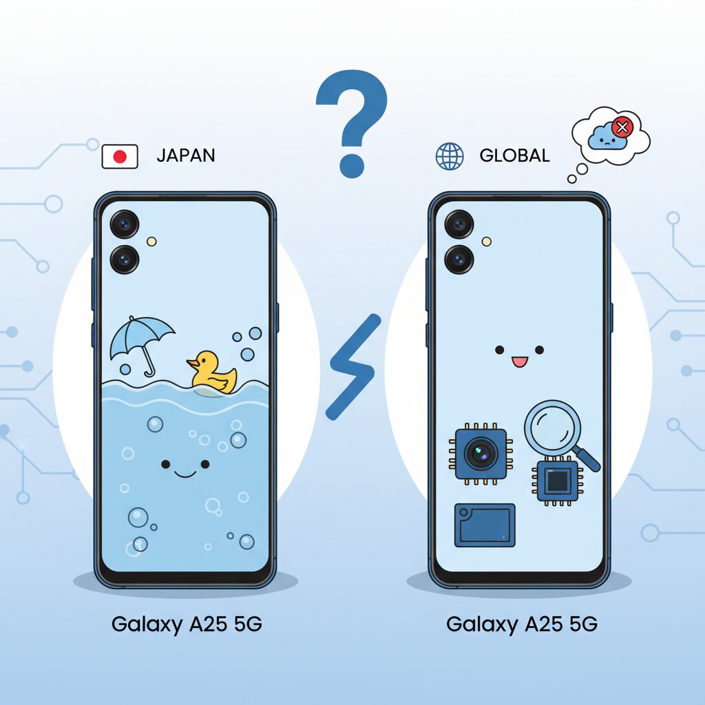 同じ名前でも中身が違う日本版とグローバル版 のイメージ