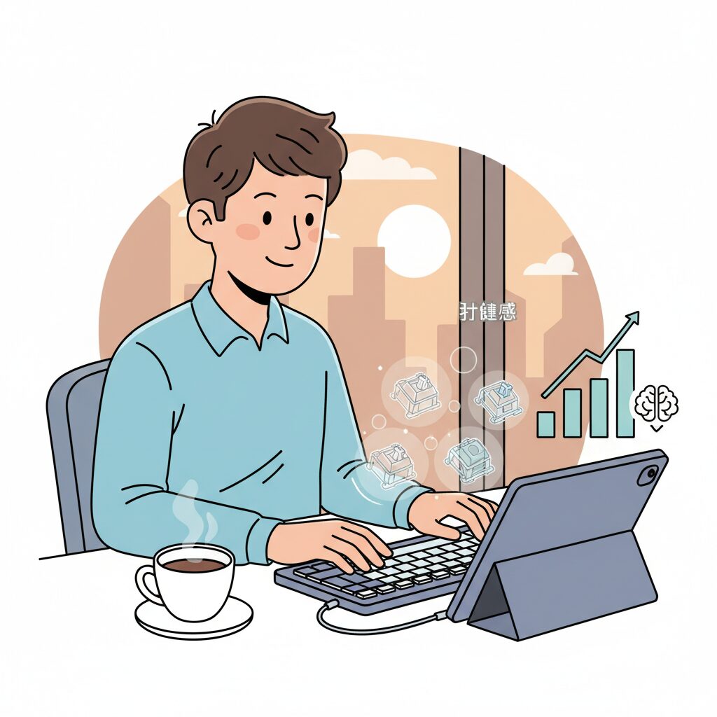 スイッチ構造の違いが生む打鍵感と作業効率 のイメージ