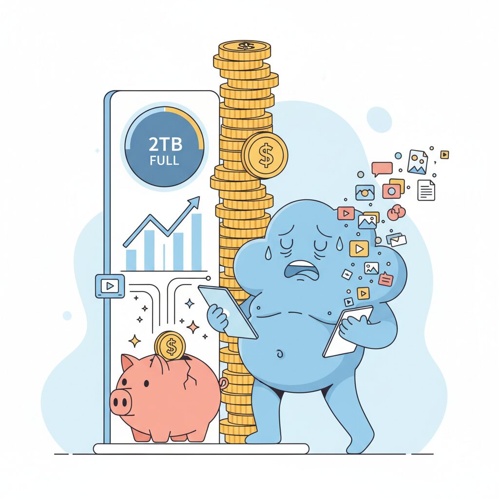 主要クラウドストレージの料金構造と2TBの壁 のイメージ