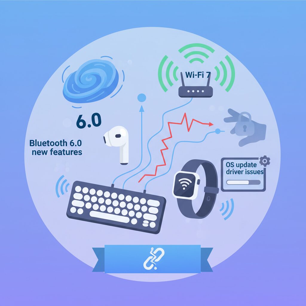 Bluetooth 6.0の新機能と実装初期ならではの不安定さ のイメージ