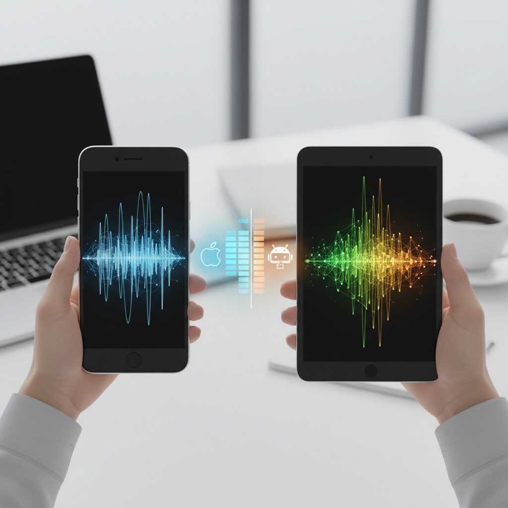iOSとAndroidにおける最新音声処理機能の違い のイメージ
