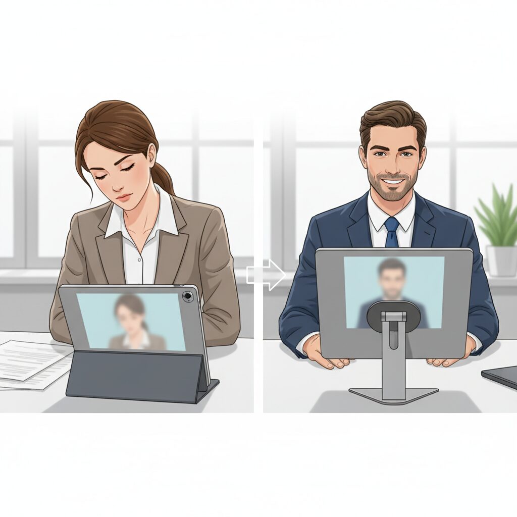 心理学から見るアングルと印象の関係 のイメージ