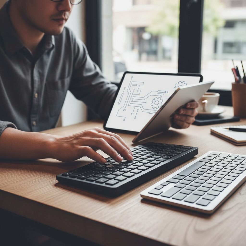 JIS配列とUS配列の基本構造と設計思想の違い のイメージ