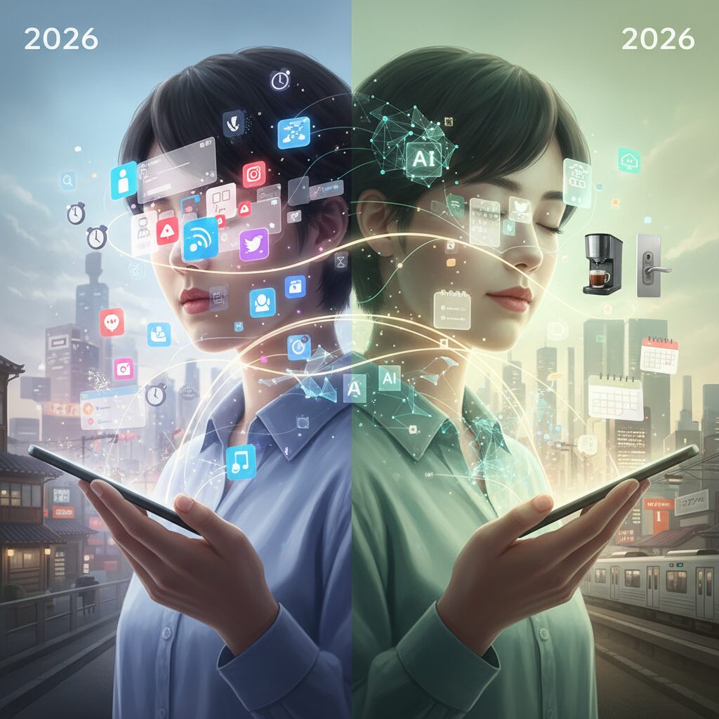 ShortcutsとApp Intentsが実現する意図駆動操作 のイメージ