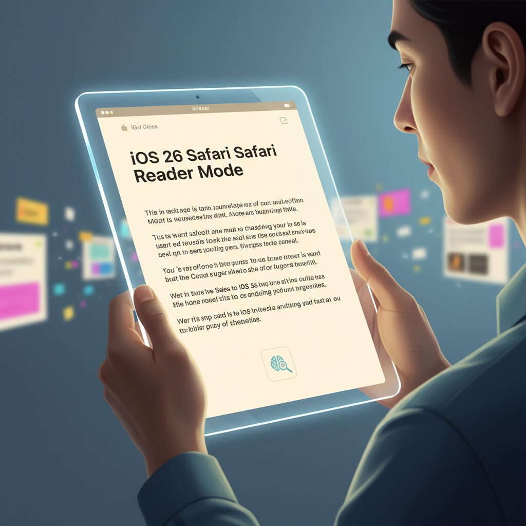 iOS 26のSafariリーダーモードとLiquid Glassデザインの特徴 のイメージ